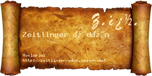 Zeitlinger Ödön névjegykártya